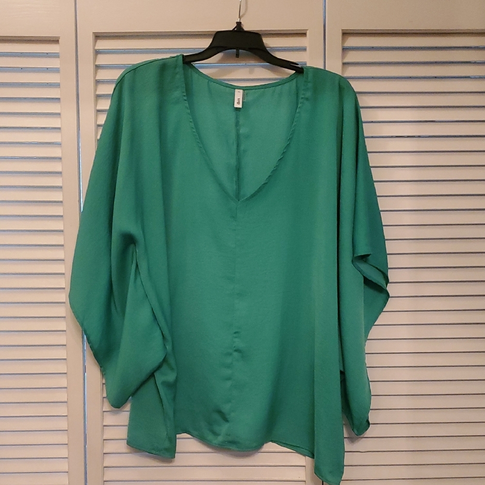 Glam Vibrant Green Blouse